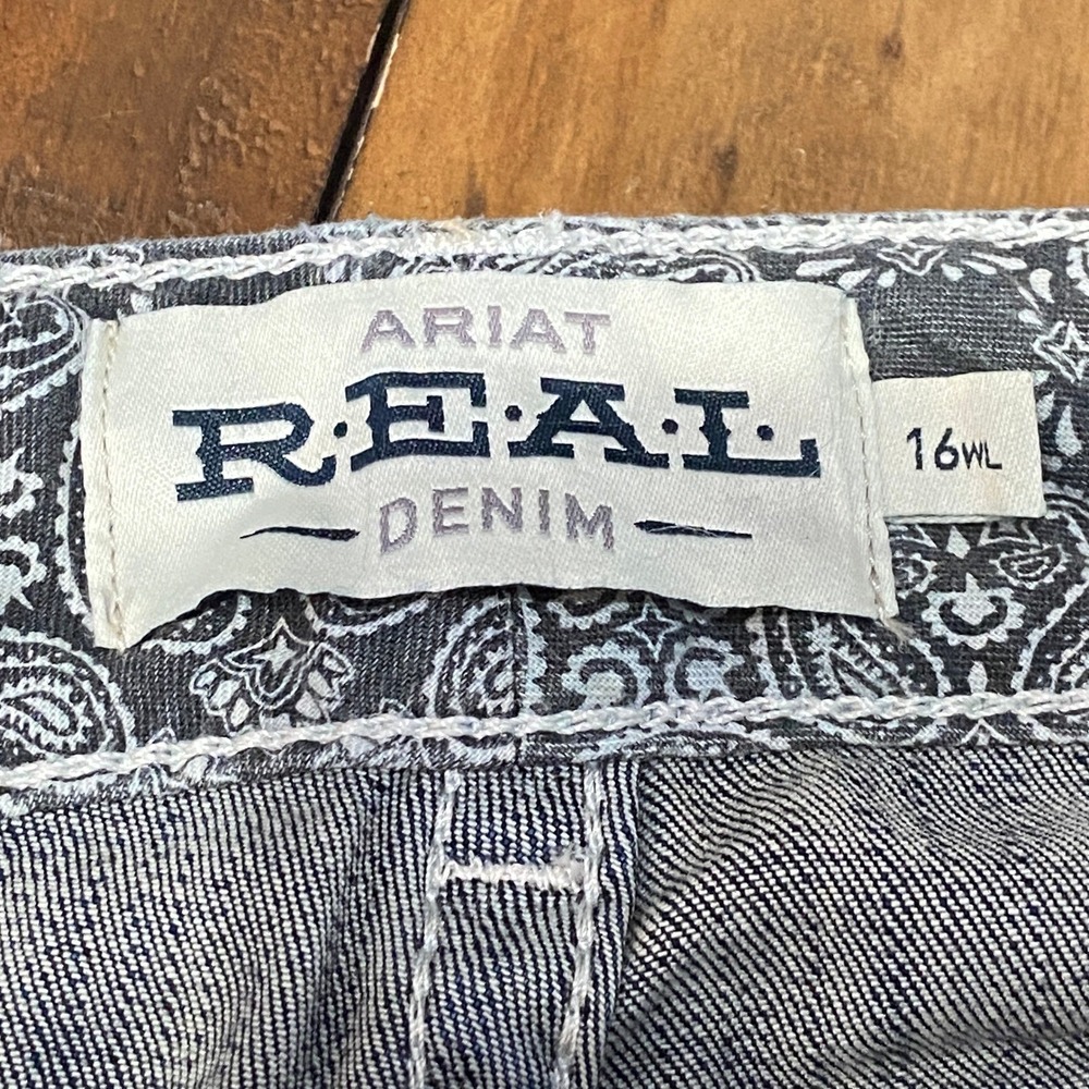 NWOT Ariat Women's R.E.A.L. Mid Rise Entwined Boot Cut Jeans 16WL Western - Picture 5 of 11